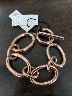 White House Black Market Rose Gold Oversized Link Toggle Bracelet